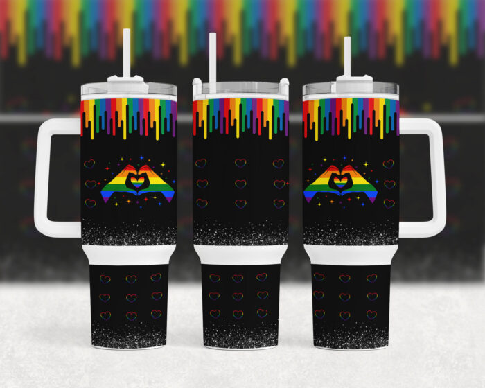 lgbt 40oz Quencher Tumbler | LGBT color drip Seamless Wrap PNG Tumbler Design Sublimation Designs Downloads PNG digital design template